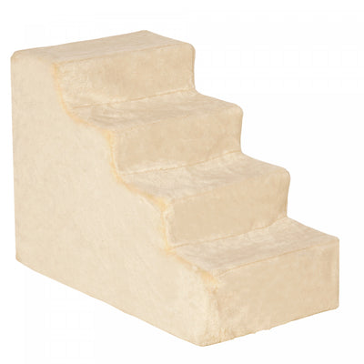 Pawhut Pet Steps Ladder For Cats And Dogs, Pet Stairs, Ladder For Climbing On Bed, Sofa With Removab|Pawhut Escalier Chats Et Chiens, Marches Pour Lit Et Canape Avec Housse Amovible, Beige