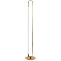 Dainolite Freya 1 Light LED Floor Lamp Aged Brass White Acrylic