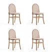 Paragon Industry Chic Cane Back Wood Upholstered Dining Chair in Oatmeal - Set of 4