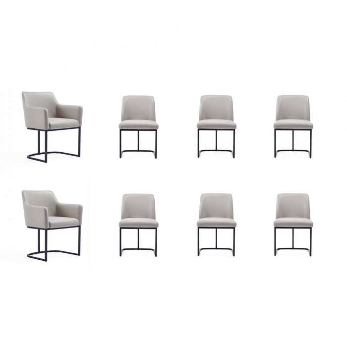 Serena Modern 8-Piece Dining Set in Light Gray Dining Chair