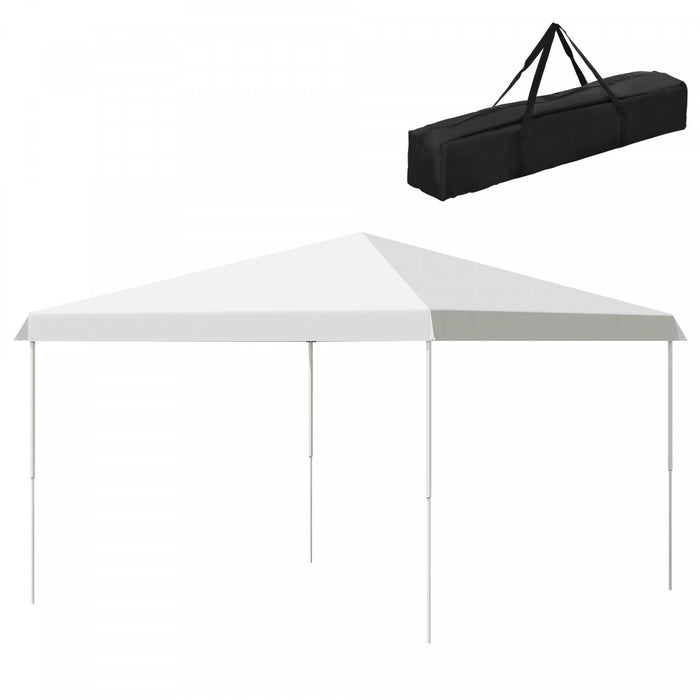 Outsunny 13' X 13' Pop Up Gazebo, Height Adjustable Party Tent, White