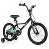 Costway 18\" Kids Training Bike With Removable Training Wheels Pneumatic Tires Black