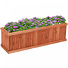 Costway 40 Inch Wooden Flower Planter Box Garden Yard Decorative Window Box Rectangular