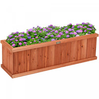 Costway 40 Inch Wooden Flower Planter Box Garden Yard Decorative Window Box Rectangular