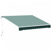 Outsunny 8' x 7' retractable awning, patio awnings, sunshade shelter with 280g/m² Uv & Water-resistant Fabric And Aluminum Frame For Deck, Balcony, Yard, Dark Green