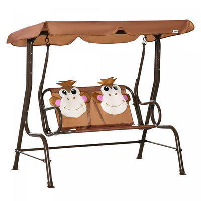 Outsunny 2-seat Kids Porch Swing Chair, Children Outdoor Patio Furniture Lounge Chair For Garden, Wi|Outsunny Balancoire 2 Places Pour Enfants, Chaise Longue De Terrasse Pour Enfants, Pour Porche De Ja