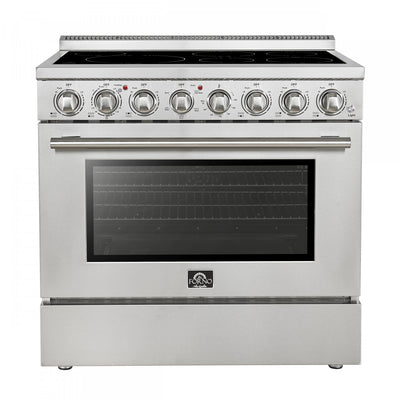 Forno Paolo 36 Inch Freestanding Electric Range, Stainless Steel, 5.44 cu.ft.- FFSEL6011-36 | Cuisiniere electrique Paolo 36 pouces, acier inoxydable, 5,44 pi³ - FFSEL6011-36