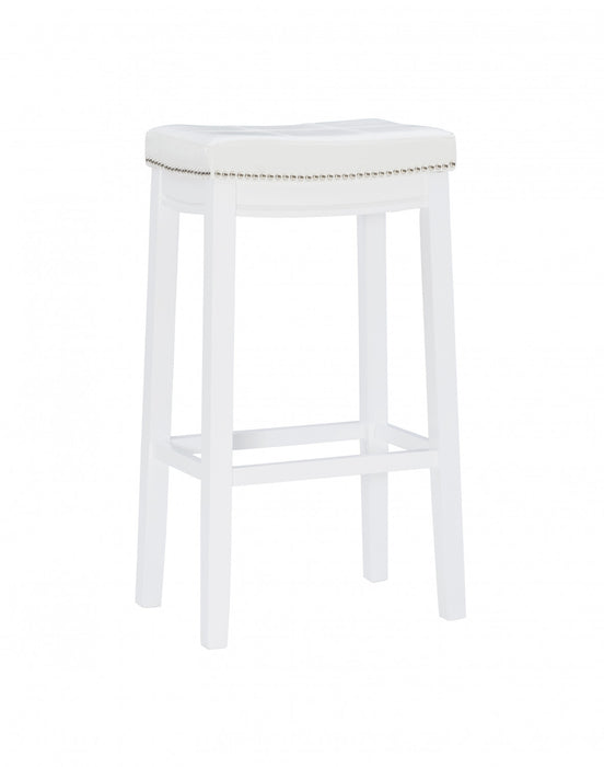 Claridge Fabric Backless Barstool - White