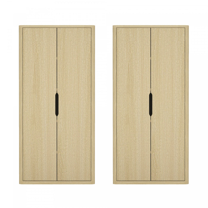 Rivington Modern 38\" Bookcase Cabinet in Natural Oak - Set of 2