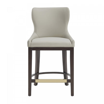 Blair Modern Wood Upholstered Counter Stool in Stone | Tabouret de comptoir Blair moderne en bois avec revetement en tissu couleur pierre