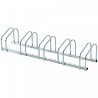 Soozier 5-bike Bicycle Floor Parking Rack Cycling Storage Stand Silver