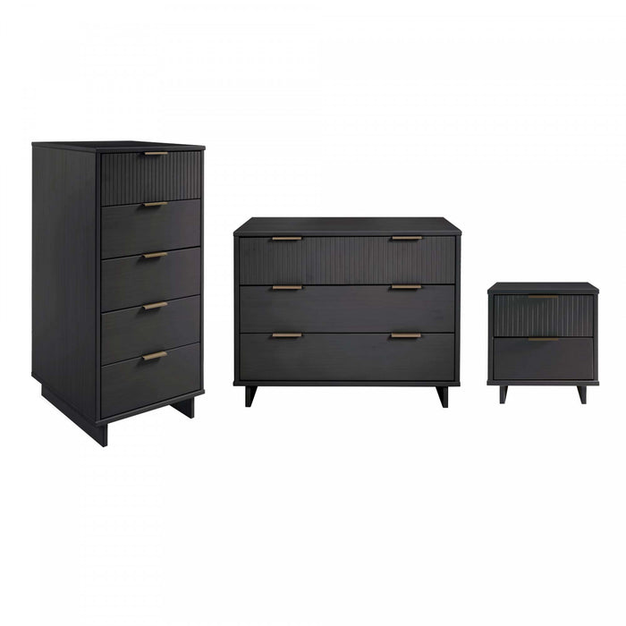 Granville Modern 3-Piece Dresser Set in Charcoal Gray