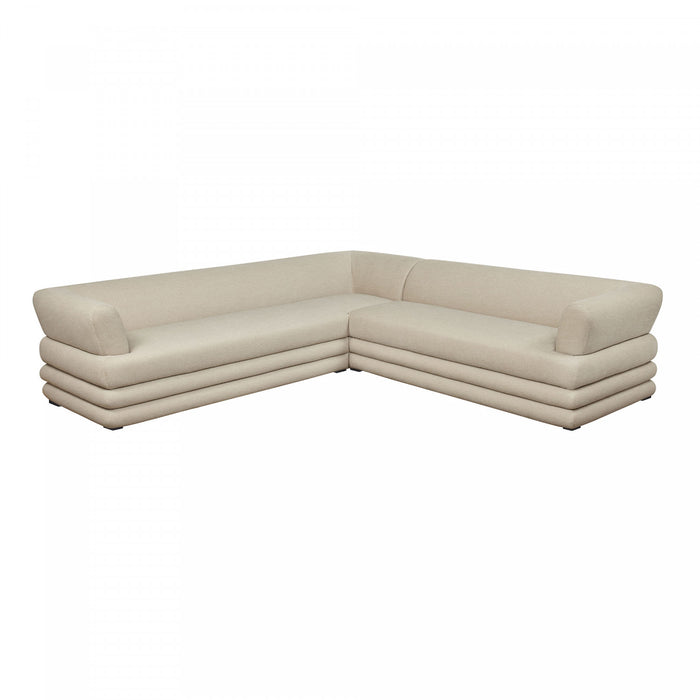 Royal Contemporary Modern 2-Piece Sectional in Natural