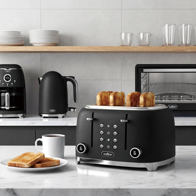 Salton NuRetro Digital 4 Slice Toaster - Midnight Black|Salton grille pain numeriques NuRetro 4 tranches - noir minuit