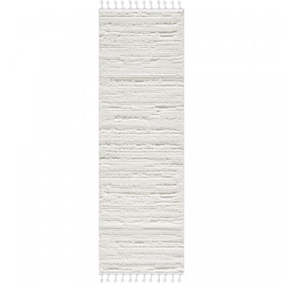 Quinto Cream Waves Shag Area Rug - 2'7" x 8'|Carpette à poil long Quinto crème à motif de vagues - 2 pi 7 po x 8 pi