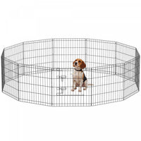 PawHut Dog Playpen Puppy Play Pen, 12 Panels Pet Exercise Fences for Outside Indoor, 24