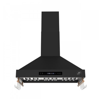Forno Venezia 36 Inch Wall-Mounted Range Hood, Black-FRHWM5503-36BLK | Hotte de cuisiniere murale Venezia de 36 po, noir-FRHWM5503-36BLK