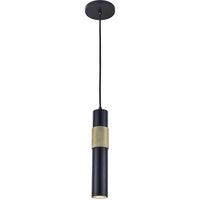 Dainolite Passwell 1 Light Pendant Matte Black/Aged Brass Lamp