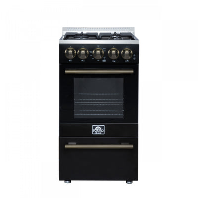 Forno Lamazze 20" Freestanding Gas Range, Black, FFSGS6265-20BLK | Cuisiniere a gaz autonome Forno Lamazze de 20 po, Noire -FFSGS6265-20BLK