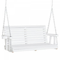 Outsunny 2 Seater Porch Swing Wooden Patio Swing Chair Seat With Cup Holder And Chains Outdoor Swing