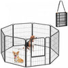 PawHut 8 Panels Dog Playpen, Portable Heavy Duty Pet Fence with Door & Strap, 31.5\"H, for Indoor Outdoor Backyard Garden, Foldable Puppy Pet Pen for Medium Dogs