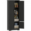 HOMCOM 60\" Kitchen Pantry, Kitchen Storage Cabinet with Shelves, Black