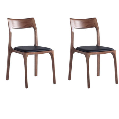 Manhattan Comfort Set of 2 Modern Moderno Stackable Dining Chairs Upholstered Leatherette with Solid|Ensemble 2 chaises de salle à manger superposables et modernes Moderno de Manhattan Comfort revêtues