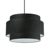 Dainolite Priya 4 Light Chandelier Small Matte Black Black/White Shade Lamp