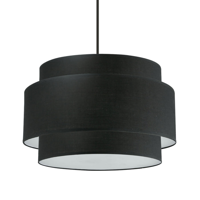 Dainolite Priya 4 Light Chandelier Small Matte Black Black/White Shade Lamp