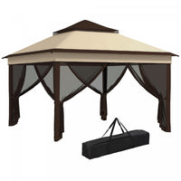 Outsunny 10.7 X10.7 Ft Pop Up Sun Shelter With Uv30+ Roof Cover, Beige