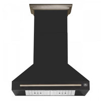 Forno Aria 36 Inch Wall-Mounted Black Range Hood-FRHWM5095-36BLK