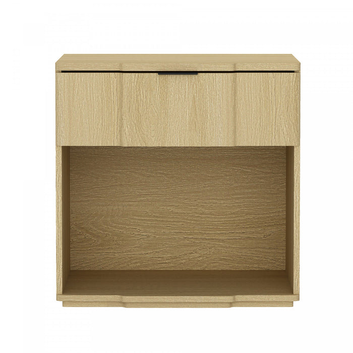 Clive Mid-Century Modern 22\" Nightstand in Natural Oak (1-Drawer)