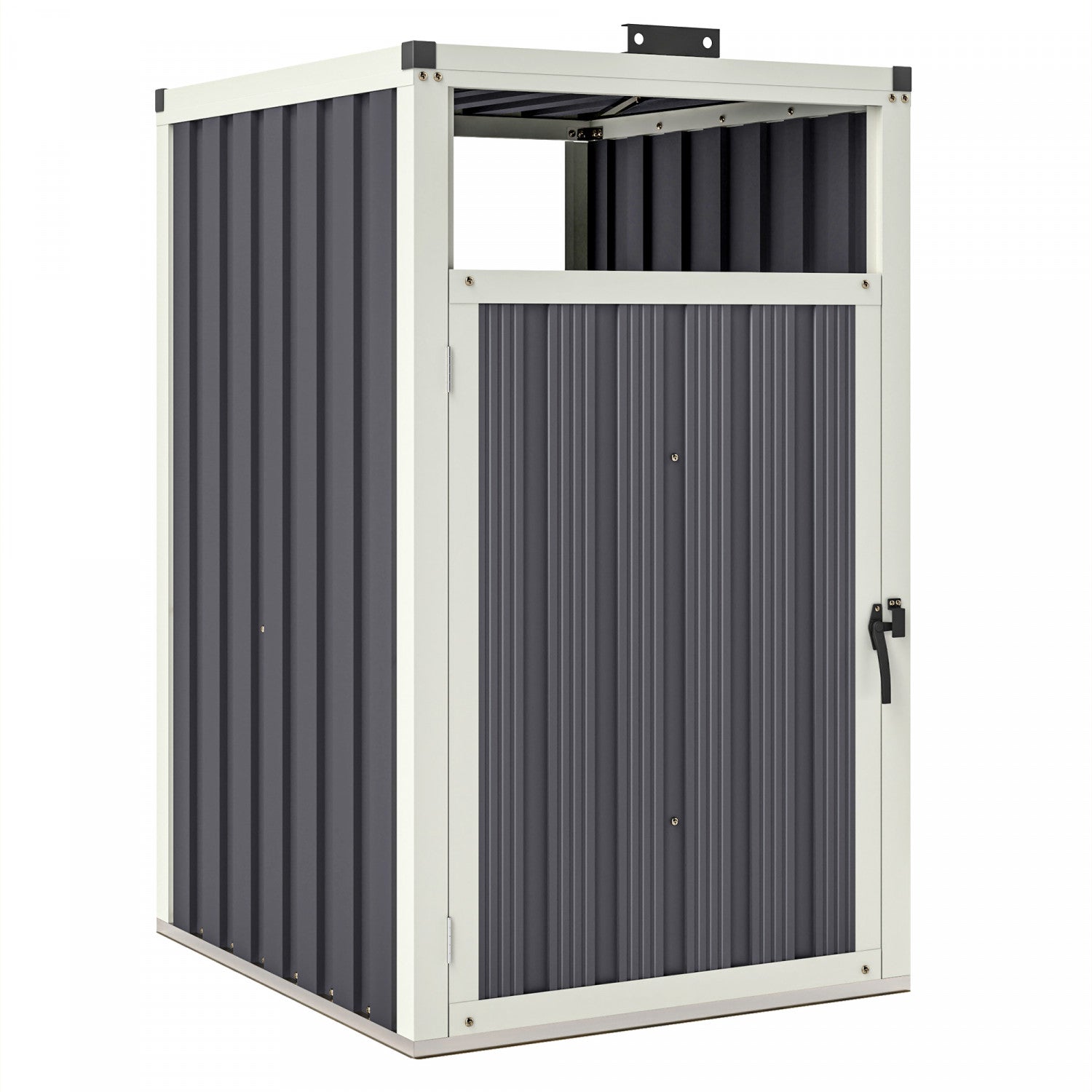 Outsunny Single Garbage Bin Shed, Lockable Storage Shed With Openab ...