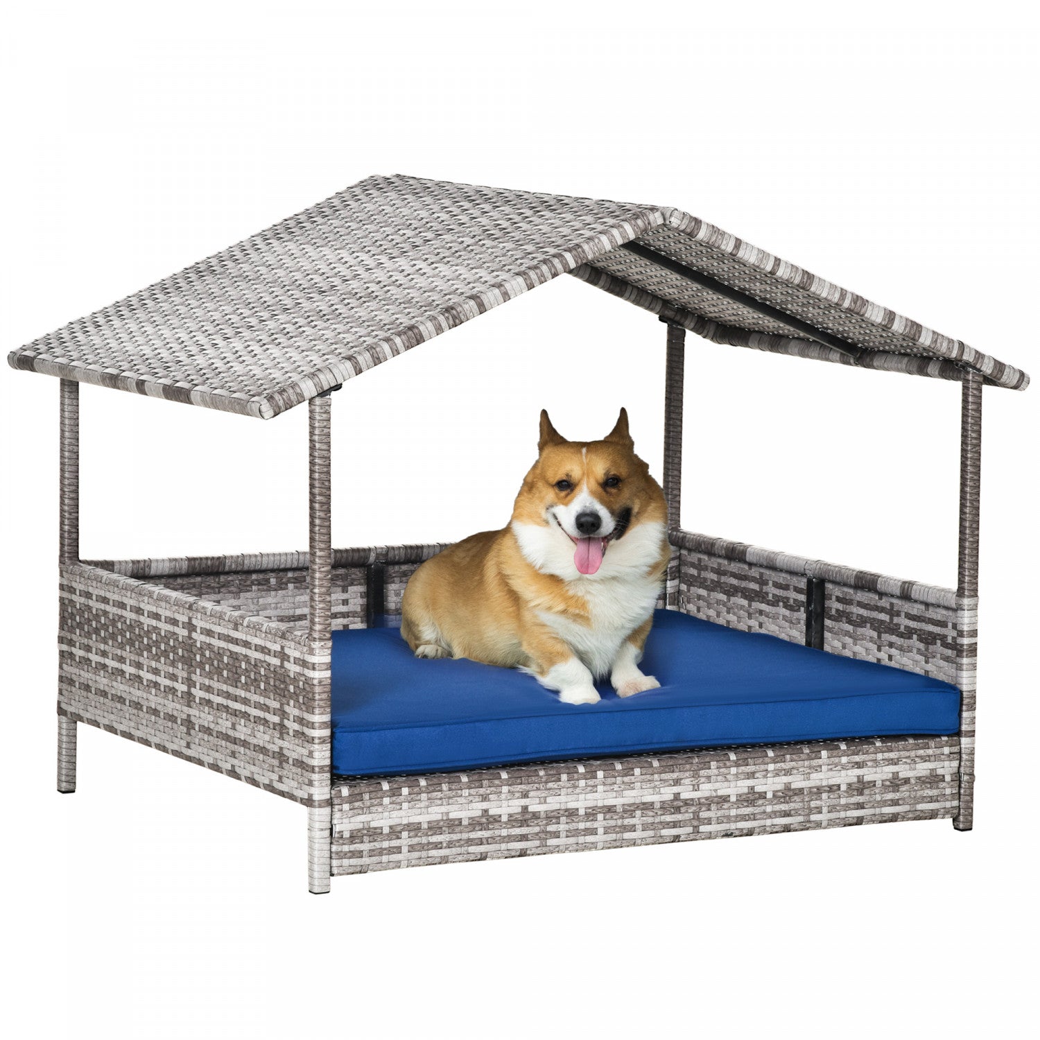 Elevated Dog Cot Canopy Dog Beds For Small Dogs Pawhut Elevated