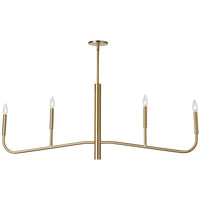 Dainolite Eleanor 4 Light Horizontal Chandelier Aged Brass Lamp