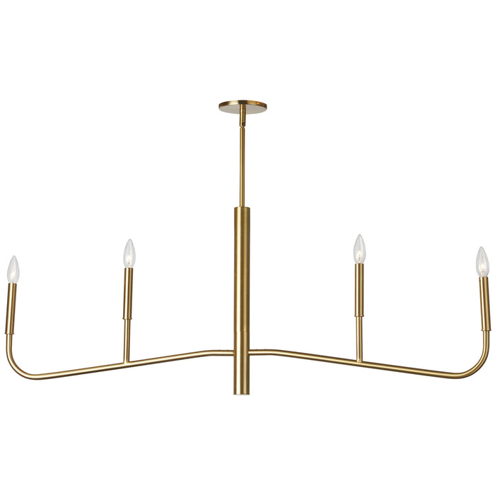 Dainolite Eleanor 4 Light Horizontal Chandelier Aged Brass Lamp