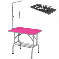 Pawhut Dog Grooming Table With Adjustable Grooming Arm, Pet Grooming Table For Dogs With Storage She
