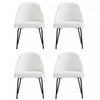 Gracie Modern Vegan Leather Metal Dining Chair in White and Black - Set of 4