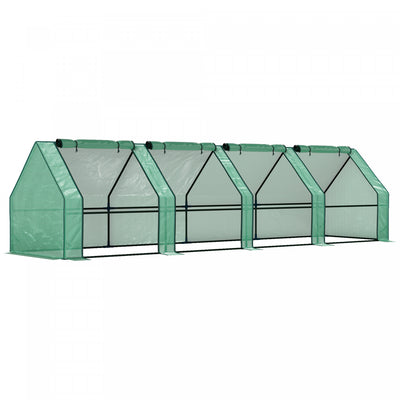 Outsunny 12' X 3' X 3' Portable Greenhouse, Tunnel Greenhouse Green|Outsunny Serre Portative 12' X 3' X 3', Serre Tunnel, Vert