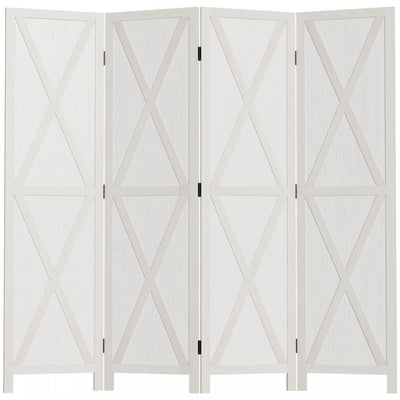 Homcom 5.6ft 4-panel Wooden Room Divider With Foldable Design|Homcom Separateur De Piece En Bois A 4 Panneaux De 5.6" Pliable
