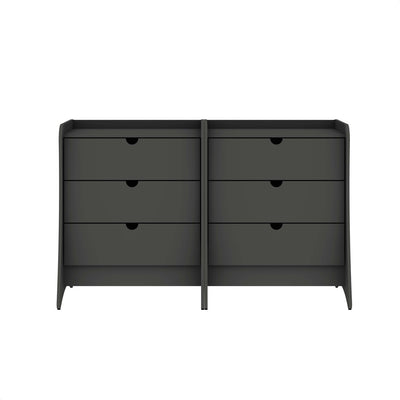 Coney Mid-Century Modern 28" Nightstand in Charcoal Gray (3-Drawer) - Set of 2 | Table de nuit Coney style milieu du siecle 71 cm en gris charbon (3 tiroirs) – Lot de 2