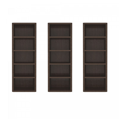 Rivington Modern 28" Open Bookcase in Dark Walnut - Set of 3 | Bibliotheque ouverte moderne Rivington 28" en noyer fonce - Ensemble de 3