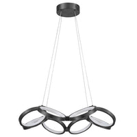 Dainolite Philo Chandelier 64w Matte Black White Silicone Diffuser Lamp