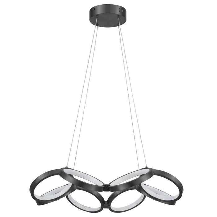 Dainolite Philo Chandelier 64w Matte Black White Silicone Diffuser Lamp
