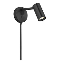 Dainolite Stanly 1 Light Wall Swing Arm Spotlight Matte Black Lamp