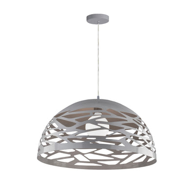 Dainolite Coral 1 Light Pendant 16" Dia Grey Finish Lamp|Luminaire suspendu Coral de Dainolite de 16 po de diamètre, avec fini gris et 1 ampoule