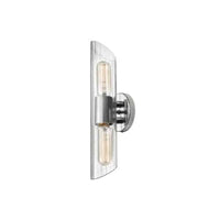 Dainolite Samantha 2 Light Vanity Light Short Polished Chrome Clear Fluted Glass Lamp