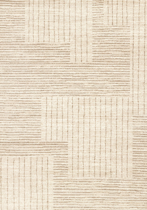 Florence Brown Cream Geometric Linework Design Rug, 5'3\" x 7'4\" Indoor Area Rug