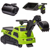 Aosom 3 In 1 Ride On Excavator Bulldozer Road Roller, No Power Pretend Play Construction With Music,