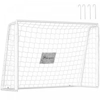 Soozier 6ft x 4ft Soccer Goal Net with Metal Frame, Easy Assembly, White